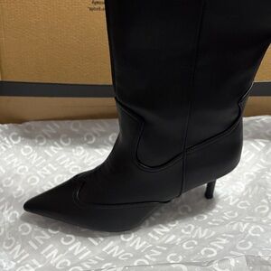 INC International Concepts Women's Sleek Black Heeled Boots